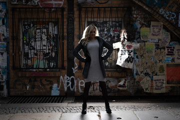 young woman in the city