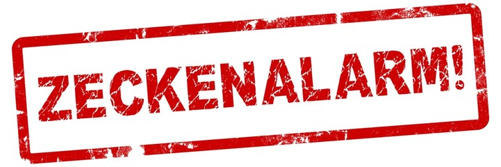 nlsb23 NewLongStampBanner nlsb - german text: Zeckenalarm! - Stempel / Einfach / rot / Vorlage - Seitenverh&auml;ltnis 3:1 - 3zu1 xxl g7327
