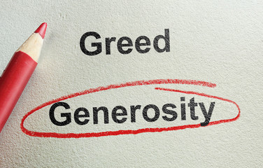 Generosity and Greed