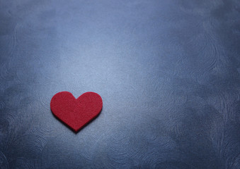 red heart on blue background