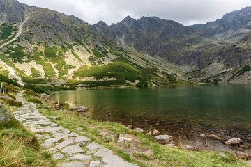 Black Pond Gasienicowy beautiful clean lake in the Polish Tatra Mountains.