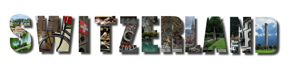Collage of Switzerland on white