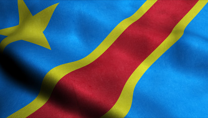 Democratic Republic of the Congo Waving Flag in 3D