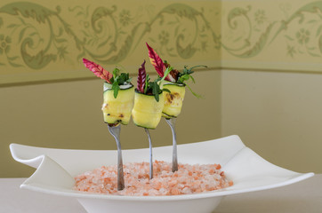 Vegetable crudite with dor blue sauce