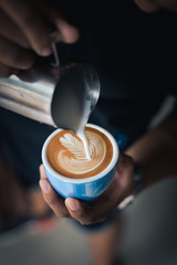 coffee latte art make by barista