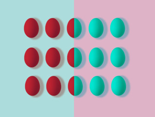 pastel colored painted eggs