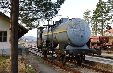Fototapeta na wymiar a small train for fuel