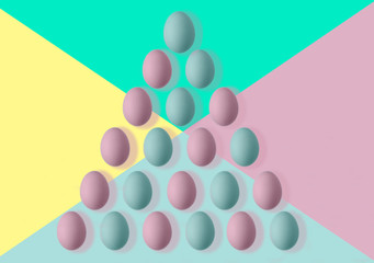pastel colored painted eggs