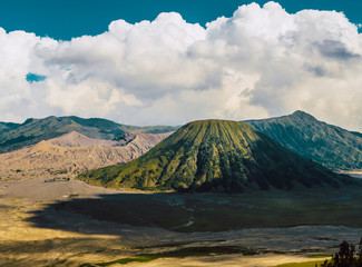 landscape with mountains and clouds