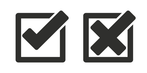 Check mark and cross icons - Vector .