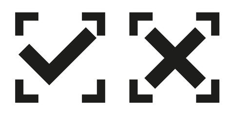 Check mark and cross icons - Vector .