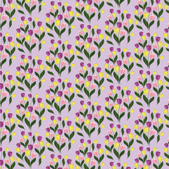 Seamless pattern with tulips on the background