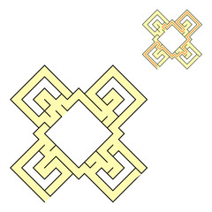 Abstact labyrinth. Game for kids. Puzzle for children. Maze conundrum. Color vector illustration.