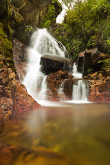 Fototapeta na wymiar waterfall in the forest, Huamachucp, Peru