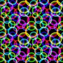 Seamless pattern with colorful bubbles.