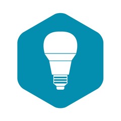 Glowing LED bulb icon in simple style isolated on white background