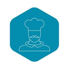 Chef cook icon. Outline illustration of chef cook vector icon for web