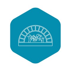 Firewood oven icon. Outline illustration of firewood oven vector icon for web