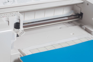 Cutting plotter with blue paper