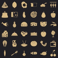 Meal icons set. Simple style of 36 meal vector icons for web for any design