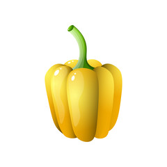 Yellow paprika pepper isolated on white background