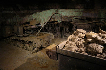 Fototapeta na wymiar Old rusty abandoned mining machinery