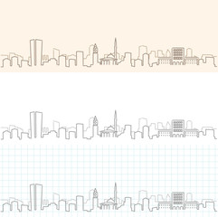Naklejka premium Tirana Hand Drawn Skyline