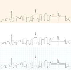 Obraz premium Warsaw Hand Drawn Skyline