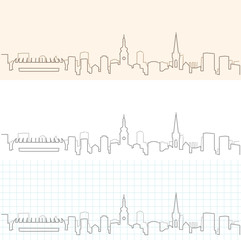 Naklejka premium Zagreb Hand Drawn Skyline