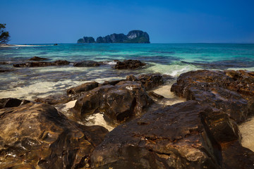 Beautiful tropical beach and sea. Thailand. Summer background