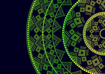 Mandala is an isolated graphic element. Oriental ornament geometric pattern. Stylized floral round decor.