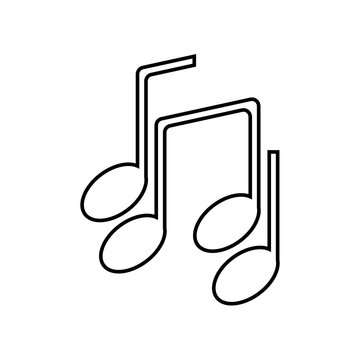 recommend clip art: Music notes, song, melody or tune. Line icon - Vector