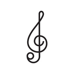 treble clef isolated on white background