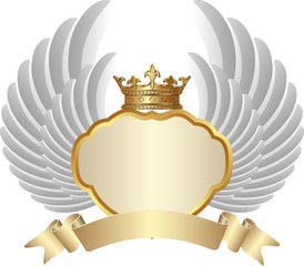 golden frame with crown and wings