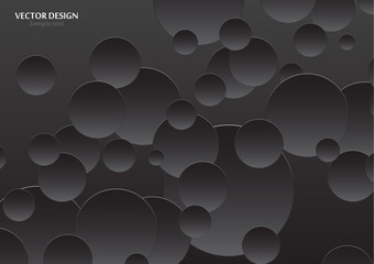 Abstract luxury dark gray and black gradient with background black backdrop with a set of circles. Vector illustration of surface design for print and the web.