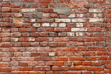 old red brick wall background
