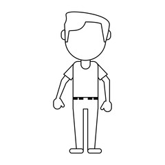 Obraz premium man faceless avatar cartoon in black and white