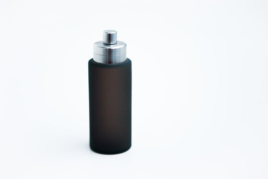 Black silicone bottle on the white background