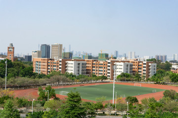 view of the football field
