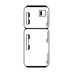 Fridge kitchen appliance in black and white