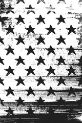 Grunge pattern with sketches stars. Vertical black and white backdrop.