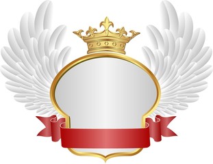 golden frame with crown and wings