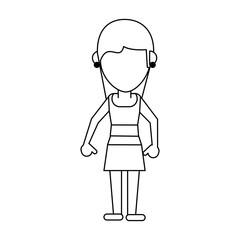 Woman faceless avatar in black and white