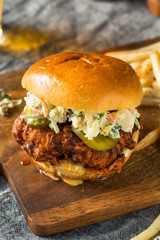 Homemade Spicy Nashville Hot Chicken Sandwich