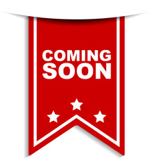 red vector banner coming soon