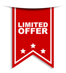 red vector banner limited offer