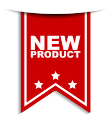 red vector banner new product