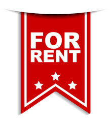 red vector banner for rent