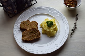 Homemade baked Ground pork Meatloaf with Spices