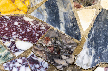 Mosaic Stone marble background closeup texture. Pattern of the surface.